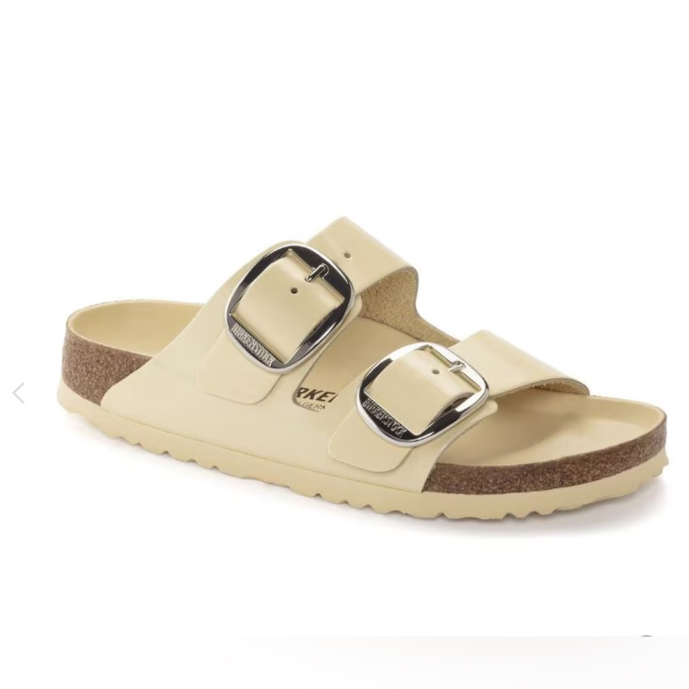 BIRKENSTOCK ARIZONA BIG BUCKLE SLIDE SANDALS HIGH SHINE BUTTER 37